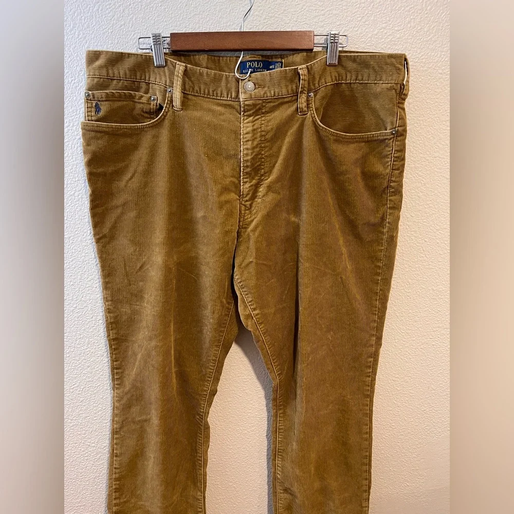 Polo Ralph Lauren Corduroy Varick Slim Straight Cotton Jeans Brown 40/32
